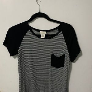 Black and white baby tee